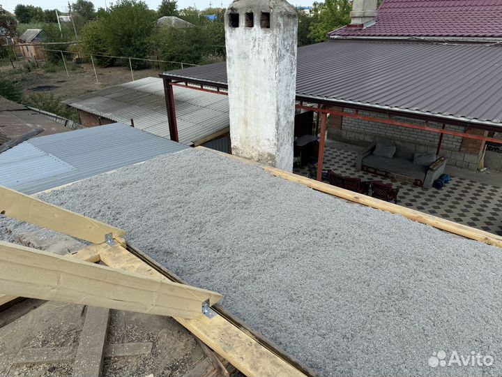 Утепление эковатой чердака