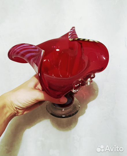 Ваза ссср. Сульфидное стекло. «Красный май»