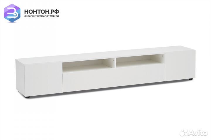 Тумба для тв Грейс белая текстурная