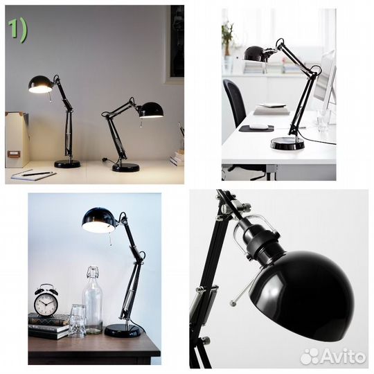 Настольная лампа икеа forsa, новые, в наличии