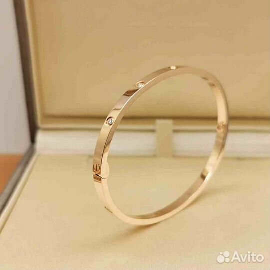 Браслет Cartier Love розовое золото 0,12ct