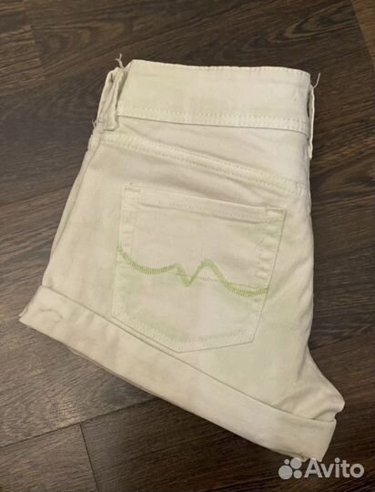 Джинсовые шорты мятные pepe jeans london