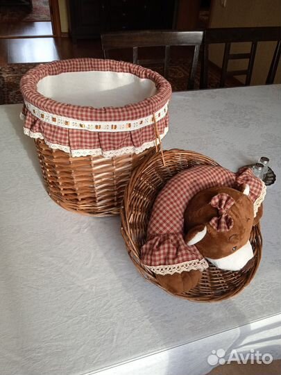 Корзина плетеная для игрушек