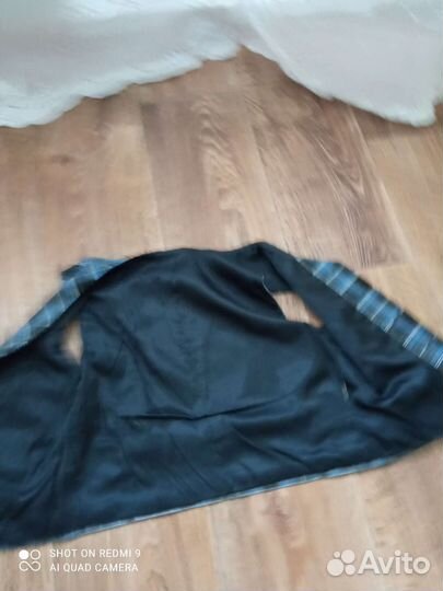 Жилетка школьная серо-голубая клетка Алина