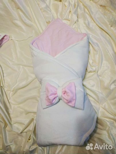 Конверт-одеяло на выписку + шапочка+ комбинезон