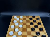 Шахматы шашки деревянные винтаж ретро настольная