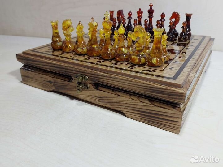 Шахматы янтарные арт.000111