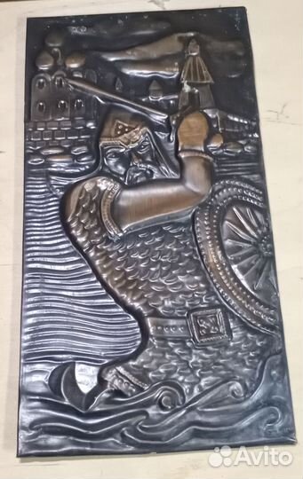 Картина чеканка СССР богатырь