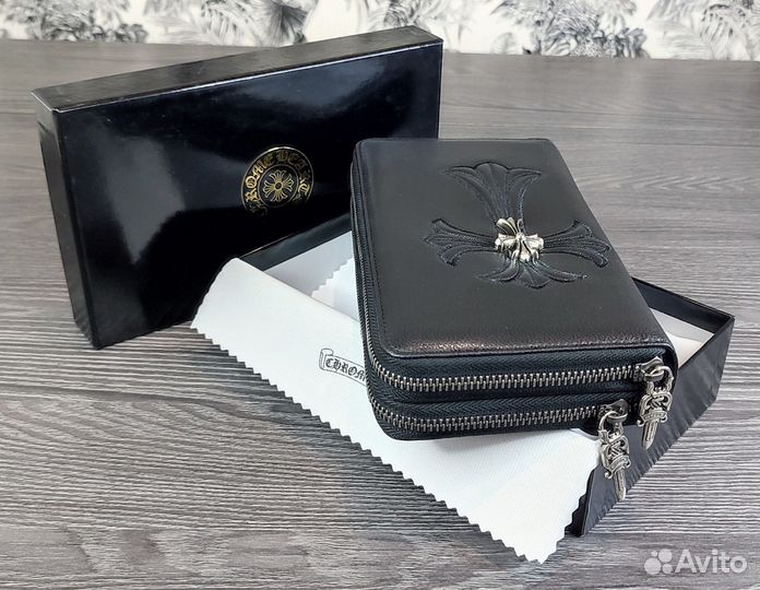 Мужской клатч из натуральной кожи Chrome Hearts