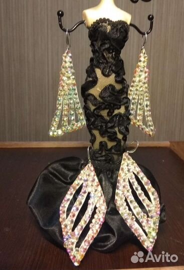 Серьги ручной работы из стеклянных страз AB