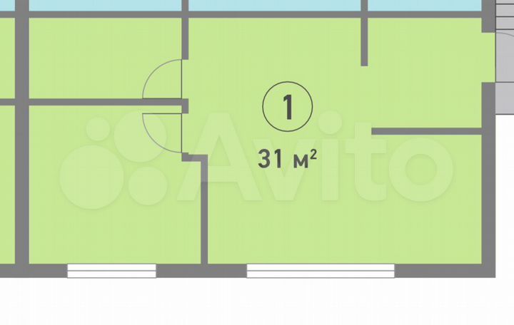2-к. апартаменты, 32 м², 1/3 эт.
