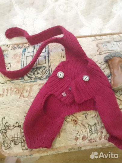 Вещи для собак 3х кг(вязаные штаны, зимняя обувь