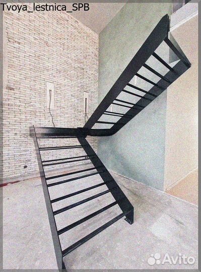 Лестница на металлокаркасе на 2 этаж