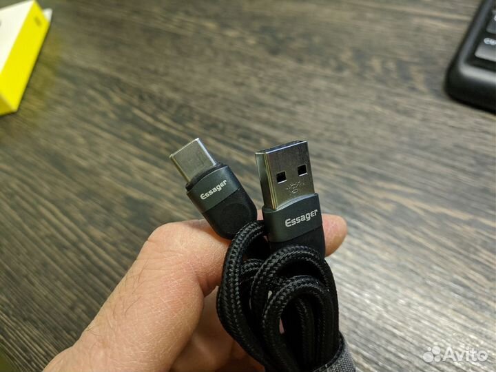 Кабель (USB-A - Type-C) 1м. в оплётке. Новый