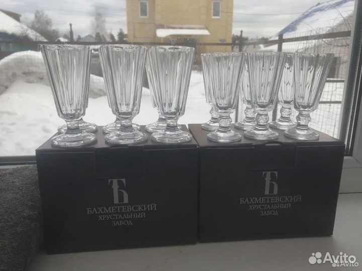 Рюмки лафитники хрустальные