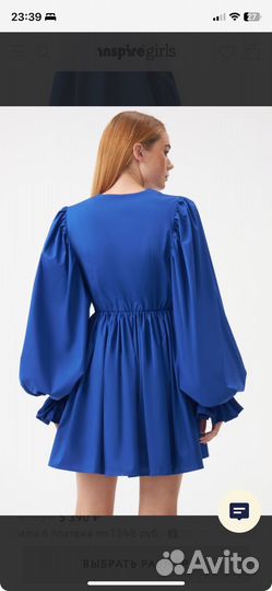 Inspire платье с рукавами буфами S