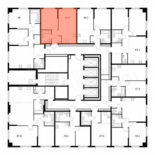 1-к. квартира, 41,4 м², 22/32 эт.
