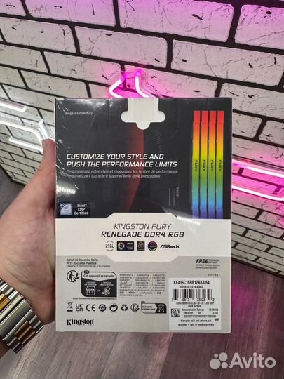 Память Kingston Fury Renegade RGB 64gbkf436C16RB12