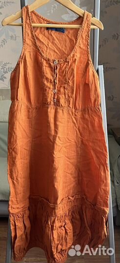 Льняное платье- сарафан