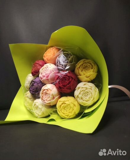 Пионы из Бельгийского Шоколада - 13 шт в Букете