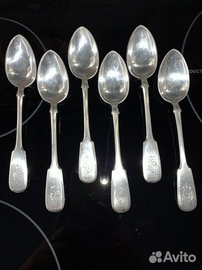 Серебряные ложки антикварные 84 проба