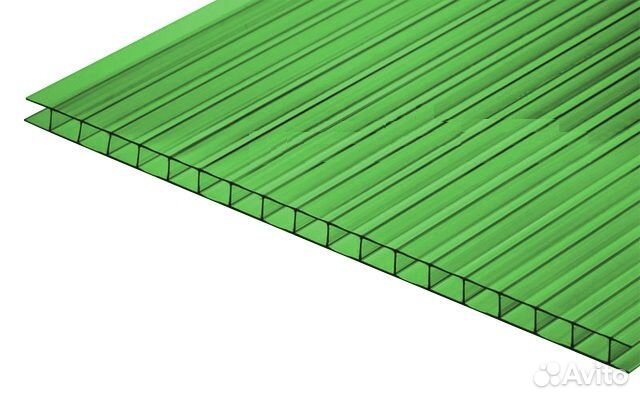 Сотовый поликарбонат Зеленый 8 мм