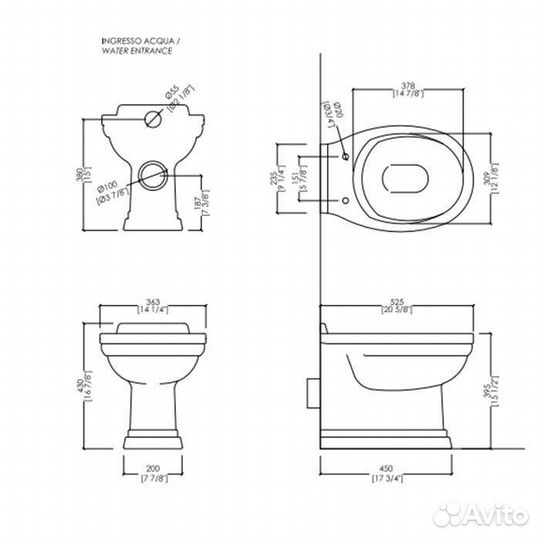 Devon&Devon Classica, Унитаз напольный 52.5х36см