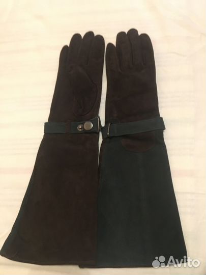 Перчатки длинные натуральная замша