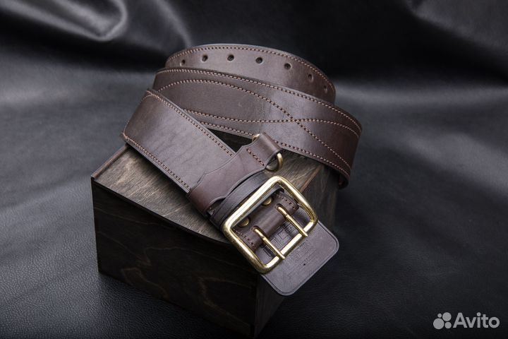 Премиум офицерский поясной ремень в ретро стиле
