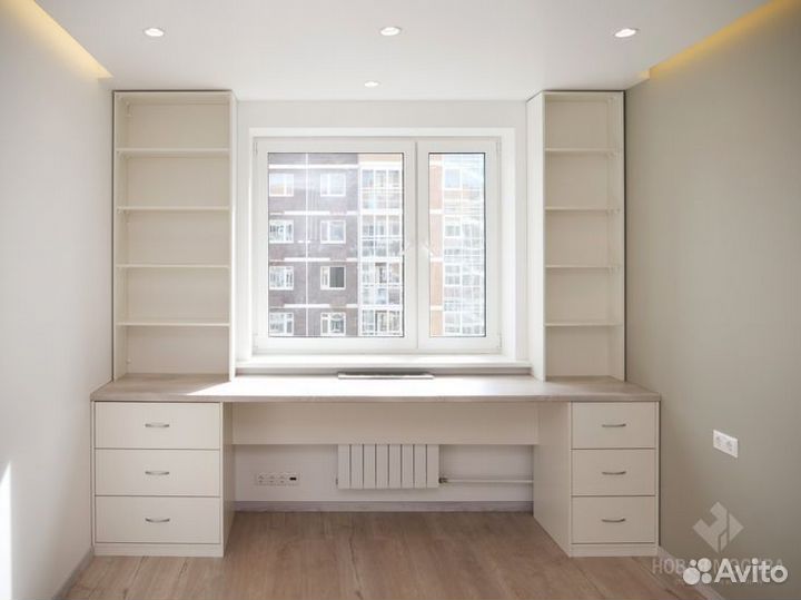 Рабочая зона у окна IKEA на заказ