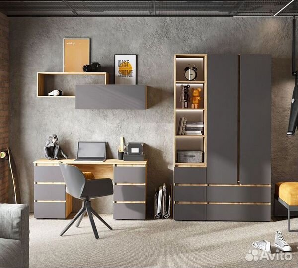 Пенал открытый 40см Хелен пн 02 серый графит