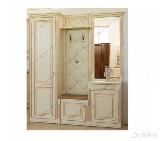 Прихожая Деметра 180см мдф эмаль слоновая кость