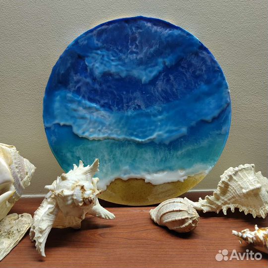 Панно море из эпоксидной смолы