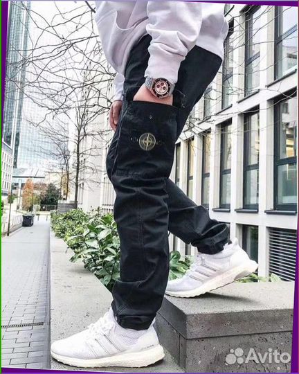 Широкие карго брюки Stone Island (Арт товара: 25456)
