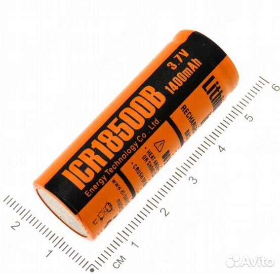 Аккумулятор ET ICR18500B (3.7В, 1400мАч, Li-Ion )