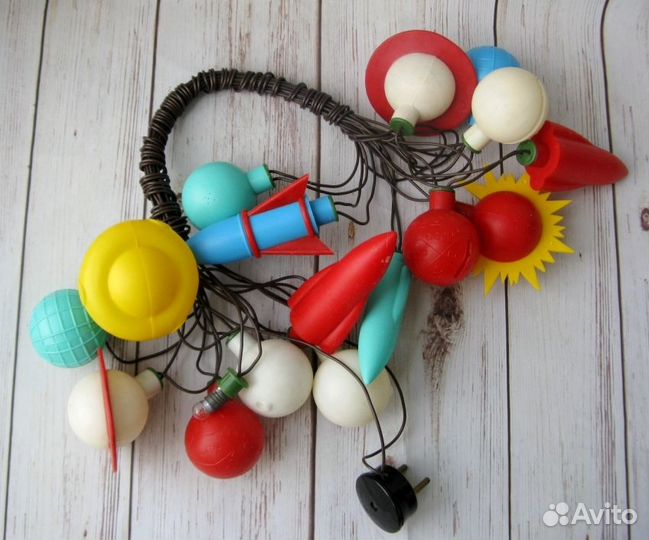 Гирлянда ёлочная Космос рабочая некомплект СССР