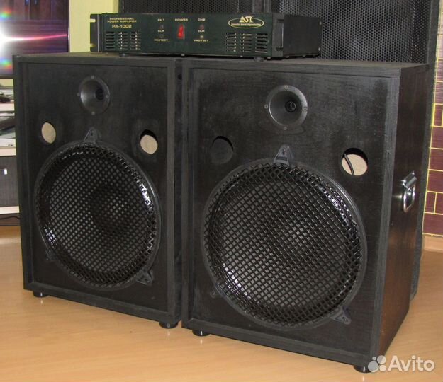 Колонки F-New 1086Вт Pro 2ш BassDyn-38sm+Вч+AMP-ST