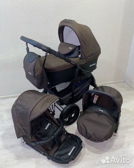Коляска verdi sonic plus 3 в 1 коричневая