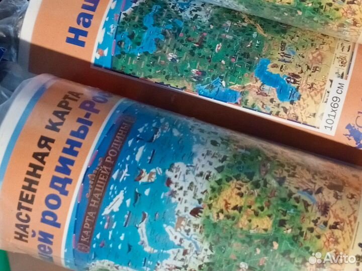 Карты Росси физические, детские в ассортименте