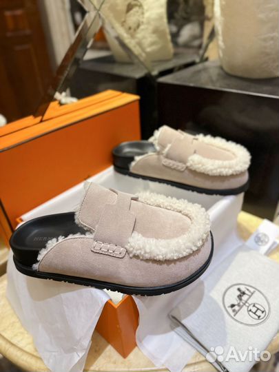 Мюли Hermes Go Mules с мехом в наличии