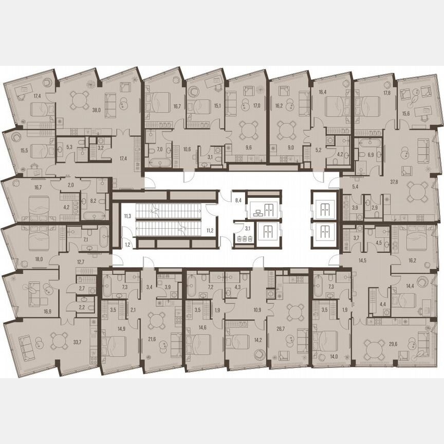 4-к. квартира, 127,9 м², 23/32 эт.
