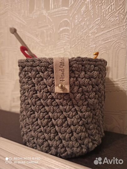 Вязаные корзинки ручной работы