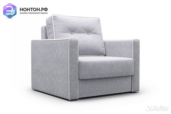 Кресло еврокнижка Леон серое