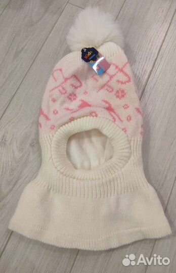 Шапка шлем для девочки зима