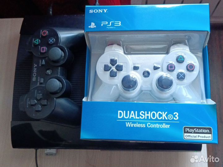 Sony PS3 super slim прошитая 40игр,2 джойстика