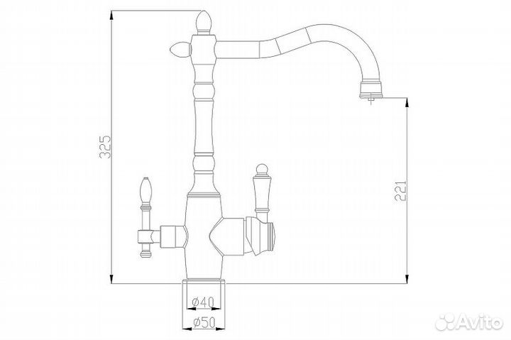 Смеситель для кухни zorg sh 812 black br Черный