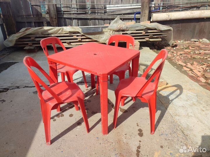 Пластиковые столы и стулья