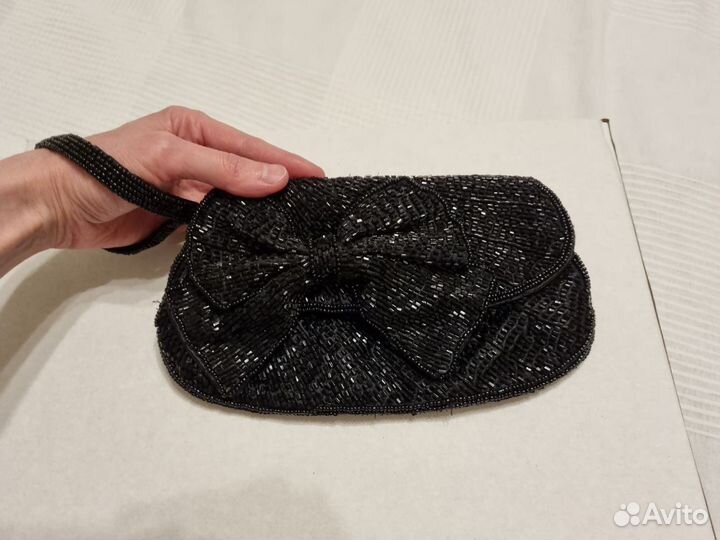 Сумка вечерняя чёрная Next расшитая бисером