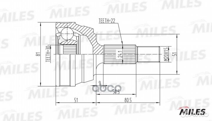 ШРУС audi 80/VW passat 1.3-2.0 78-91 нар. GA20017