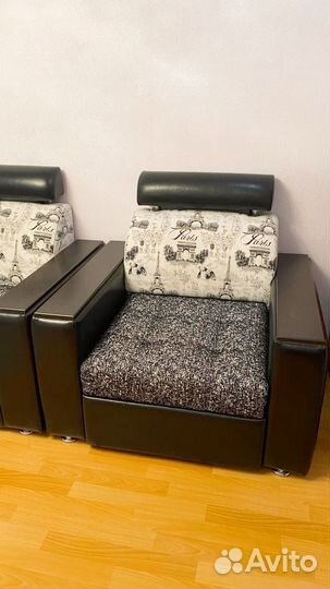 Диван прямой раскладной с креслом